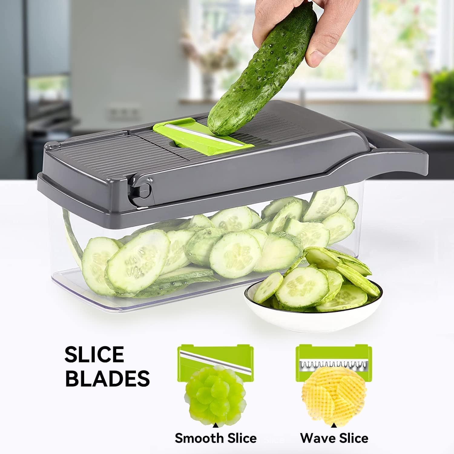 Multi-Function Vegetable Chopper Onion Mincer Chopper 12 in 1 Pro Veggie Slicer Dicer Cutter with Container for Potatoes, Tomatoes, Zucchini, Garlic, Eggs, Cucumbers