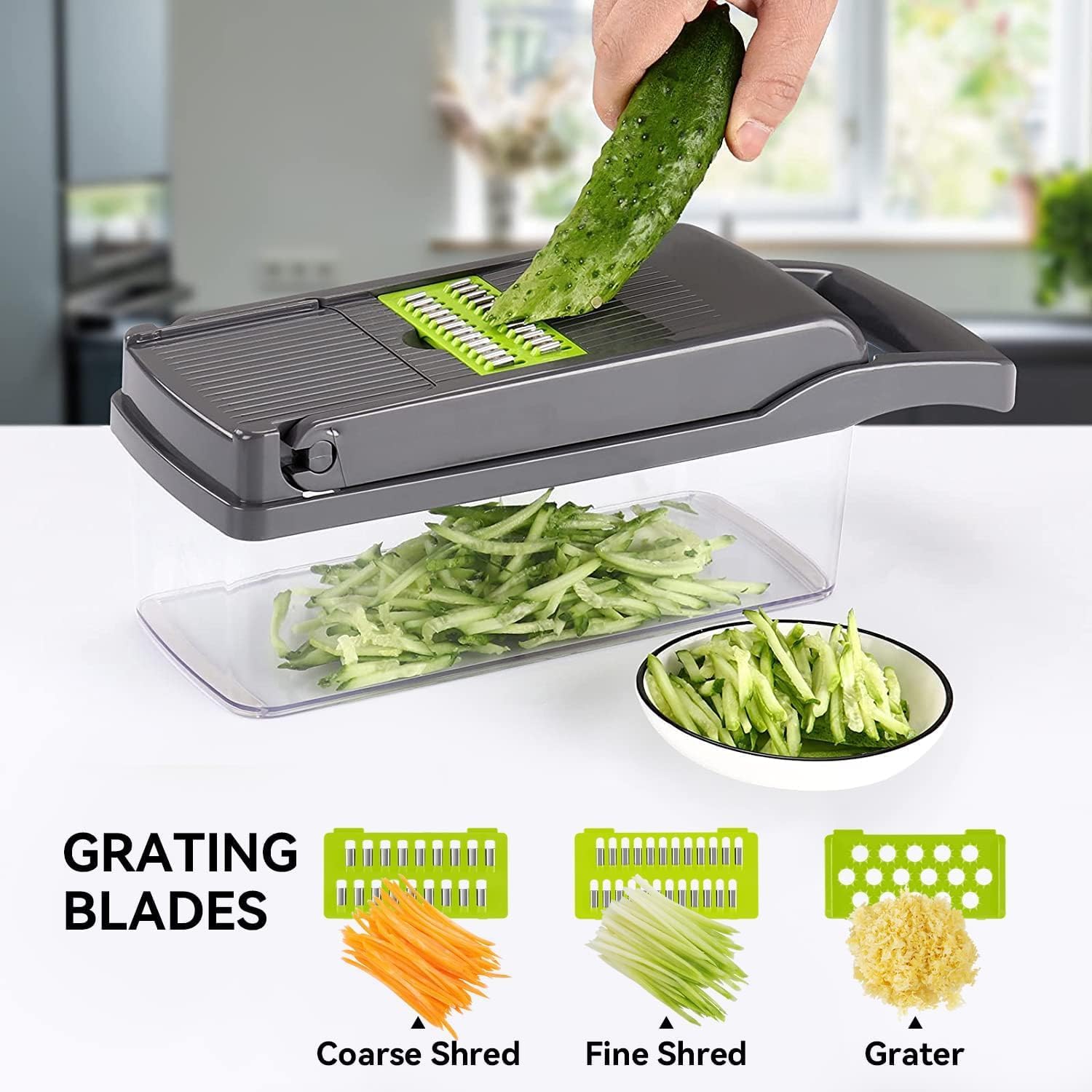 Multi-Function Vegetable Chopper Onion Mincer Chopper 12 in 1 Pro Veggie Slicer Dicer Cutter with Container for Potatoes, Tomatoes, Zucchini, Garlic, Eggs, Cucumbers