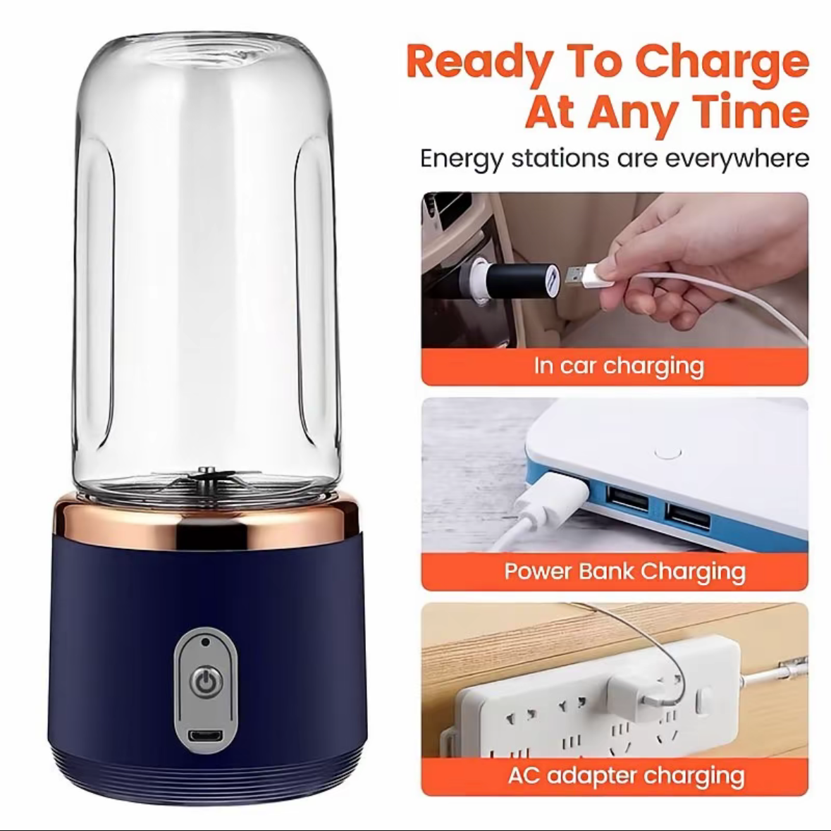 Portable Usb Rechargeable Small Juicer Cup Multifunctional Smoothie Blender For Outdoor & Household Use