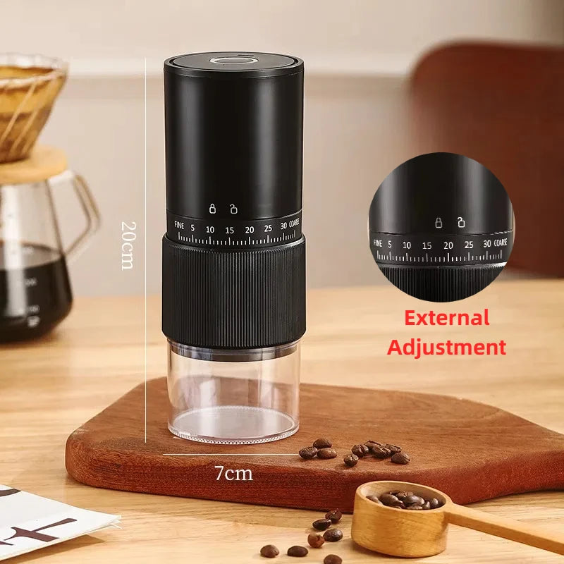 New Portable Electric Coffee Bean Grinder Household 1000mAh 35 Gears Externally Adjustable Coffee Machine Rechargeable Grinders