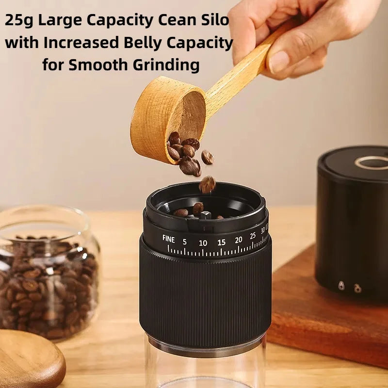 New Portable Electric Coffee Bean Grinder Household 1000mAh 35 Gears Externally Adjustable Coffee Machine Rechargeable Grinders